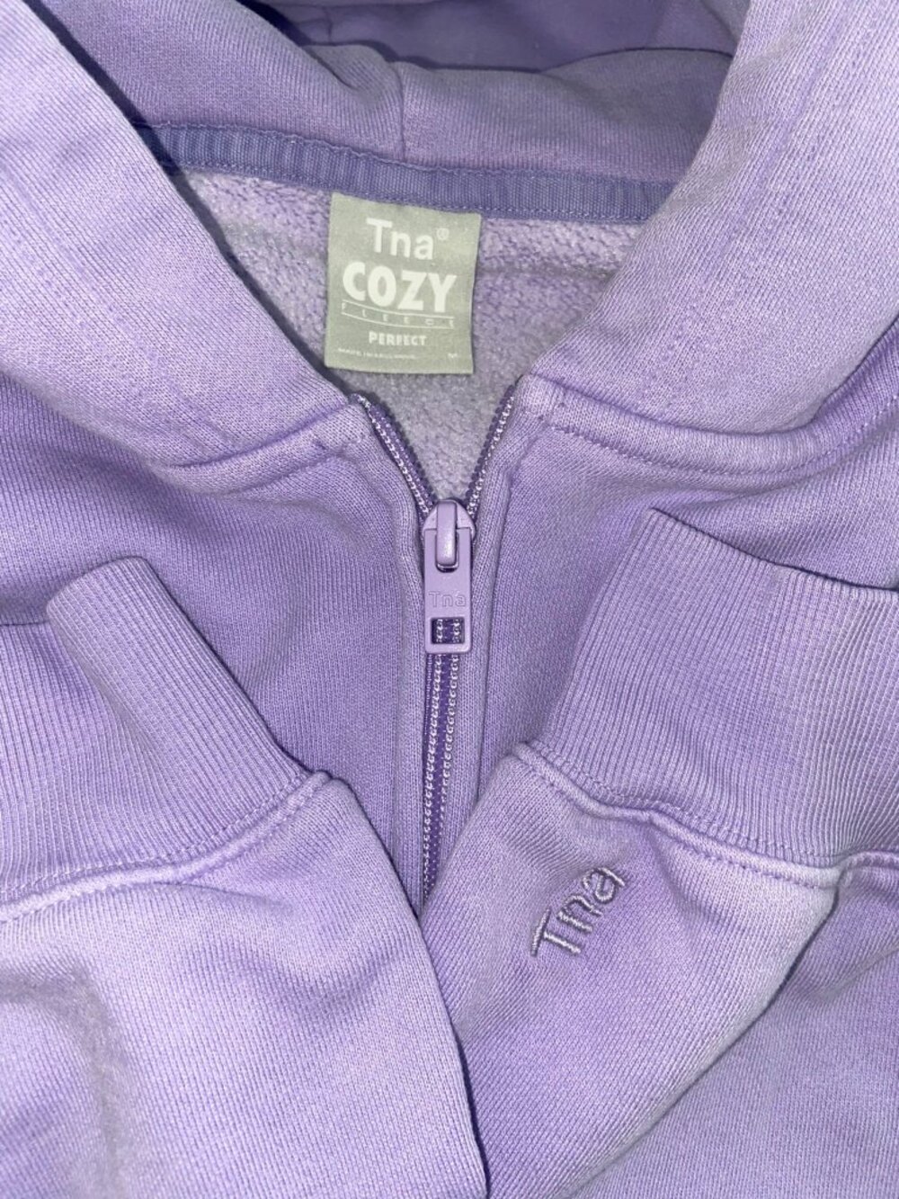 Aritzia TNA Purple Perfect Cozy Fleece Sweat Hoodie Size Medium